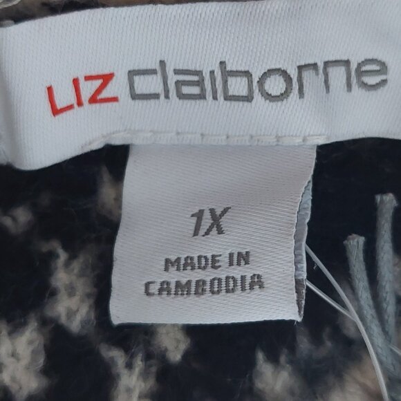 Liz Claiborne Plus Size Mock Neck Acrylic Blend Floral Sweater Women's Size 1X - Picture 7 of 12